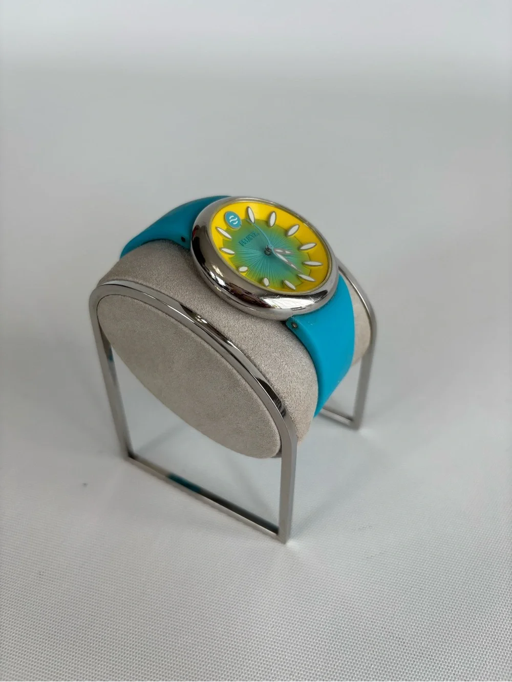 Philip Stain Fruitz watch yellow-blue Dial, silver-Tone with blue Strap